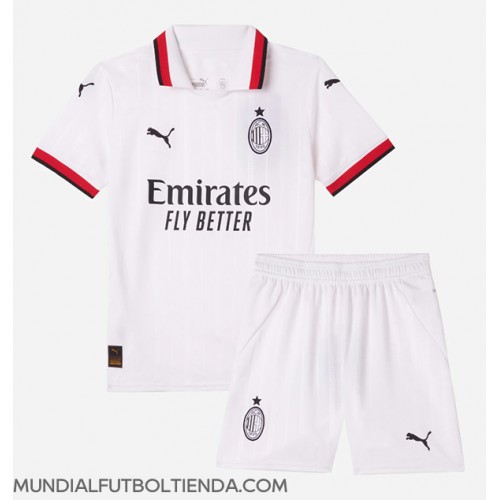 Camiseta AC Milan Segunda Equipación Replica 2024-25 para niños mangas cortas (+ Pantalones cortos)